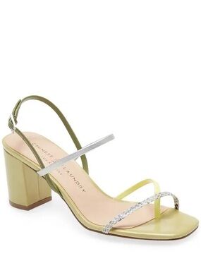 Chinese Laundry Yanna Faux Leather Strappy Heel Sandals Green Multi Size 8